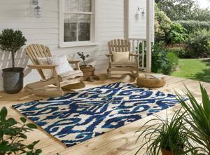 Sanderson - Kasuri Indigo outdoor 446208 - 250x350 cm Vloerkleed