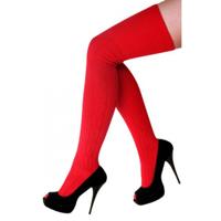 Carnaval verkleed Tiroler kniekousen - rood - voor dames