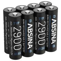 Absina Oplaadbare AA batterij (penlite) NiMH 1.2 V 8 stuk(s)
