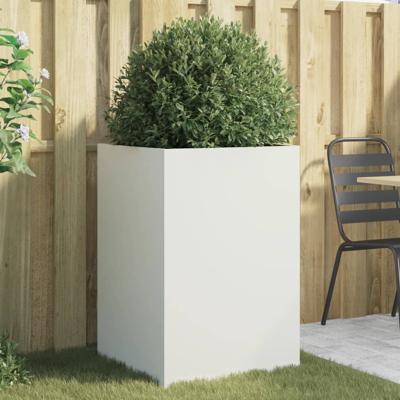 VidaXL Plantenbak 52x48x75 cm staal wit