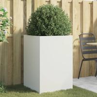 VidaXL Plantenbak 52x48x75 cm staal wit
