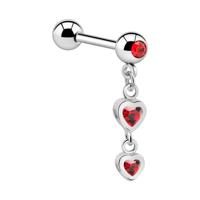 Jeweled Barbell with Charm Chirurgisch staal 316L / Belegde messing Barbells