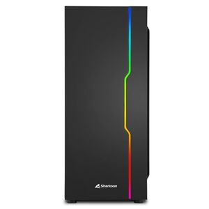 Sharkoon RGB Slider tower behuizing 3x USB-A | RGB | Tempered Glass