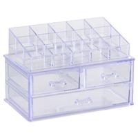 Make-up organizer/opberger - 14 x 13 x 16 cm - transparant - thumbnail