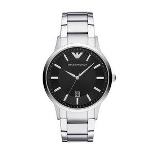 Emporio Armani AR11181 Horloge Renato staal zilverkleurig-zwart 43 mm
