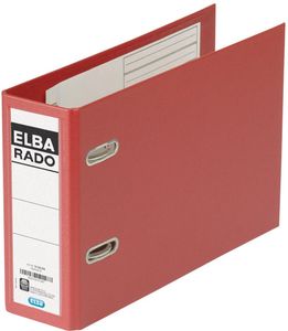 Elba Lever Arch File Rado Plast, 75 mm, for A5 Landscape, PVC Red ringband Rood