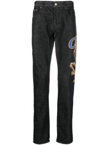 Roberto Cavalli jean droit à logo imprimé - Noir