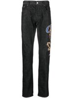 Roberto Cavalli jean droit à logo imprimé - Noir