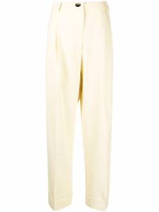 GANNI pantalon de tailleur à taille haute - Jaune