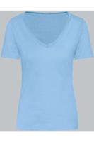 TRIGEMA Slim Fit Dames T-shirt blauw, Effen
