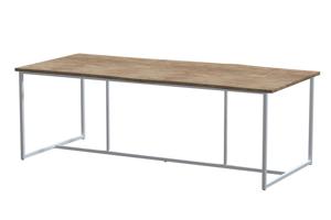 Quatro Tafelframe Frost Grey met Robusto Tafelblad Teak 220 x 95 cm - 4so