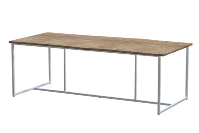 Quatro Tafelframe Frost Grey met Robusto Tafelblad Teak 220 x 95 cm - 4so