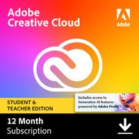 Adobe Creative Cloud Student & Docent versie 100GB - 1 gebruiker - 1 Jaar - (Windows/Mac) Adobe Creative Cloud Student & Docent versie 100GB - 1 gebruiker - 1 Jaar - (Windows/Mac)