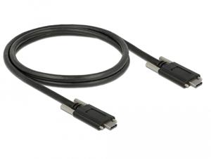 DeLOCK SuperSpeed USB-C 3.1 Gen 2 male > USB-C male met schroeven aan de zijkanten kabel 1 meter