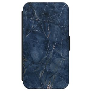 iPhone X/XS flipcase - Marmer navy blauw