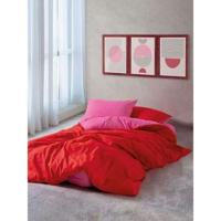 Beddengoedset - 1 dekbedovertrek 220 x 240 cm + 2 kussenslopen 60 x 60 cm - 100% katoen - Rood - thumbnail