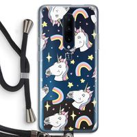 Rainbow Unicorn: OnePlus 7 Pro Transparant Hoesje met koord