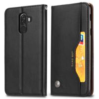 Knead huidtextuur horizontale Flip lederen draagtas voor Xiaomi Pocophone F1 met foto frame & houder & kaartsleuven & portemonnee (zwart)