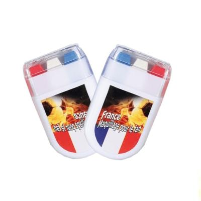 Schminkstift rood/wit/blauw - 2x stuks - Frankrijk/Nederland - fans en supporter schmink