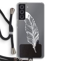 Pluim: Samsung Galaxy S21 FE Transparant Hoesje met koord