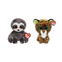 Ty - Knuffel - Beanie Boo's - Dangler Sloth & Tiggy Tiger - thumbnail