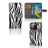 iPhone 14 Pro | Telefoonhoesje | Met pasjeshouder | Zebra