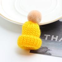 12PCS cute mini gebreide hairball Hat broche trui pinnen badge (geel)