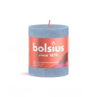 Rustiek stompkaars shine 80 x 68 mm Sky blue kaars Bolsius - Bolsius