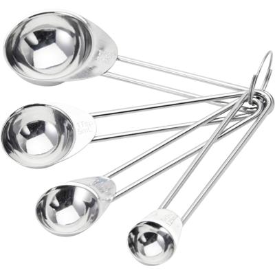 Maatschepjes - 4x stuks - zilver - RVS - maatlepels - keuken/koken
