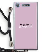 gij moogt er zijn: Sony Xperia XZ1 Transparant Hoesje met koord
