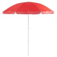 Strand/tuin parasol verstelbaar - rood - nylon - 200 cm - UV bescherming