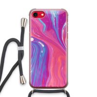 Paarse stroom: iPhone SE 2020 Transparant Hoesje met koord