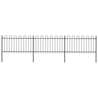 Tuinhek met ronde bovenkant 5,1x1 m staal zwart