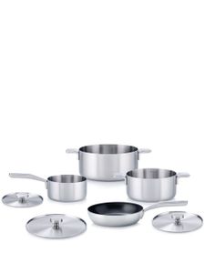 Alessi lot de sept casseroles et poêles - Argent