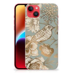 TPU Case voor iPhone 14 Plus Vintage Bird Flowers