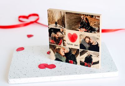Houten fotoblok vierkant