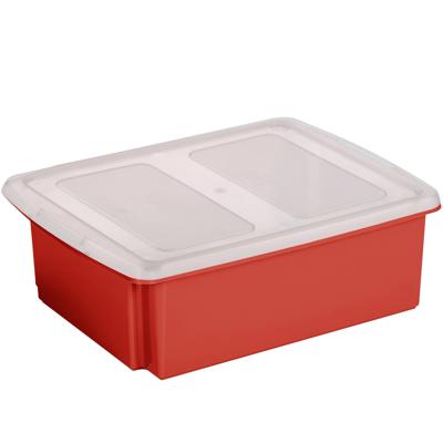 Sunware opslagbox - 17 liter - rood - 45 x 36 x 14 cm - met afsluitbare deksel Sunware opslagbox - 17 liter - rood - 45 x 36 x 14 cm - met afsluitbare deksel