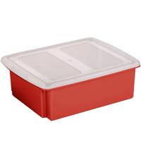 Sunware opslagbox - 17 liter - rood - 45 x 36 x 14 cm - met afsluitbare deksel