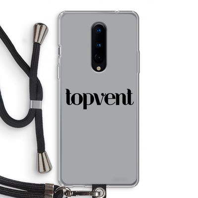 Topvent Grijs Zwart: OnePlus 8 Transparant Hoesje met koord