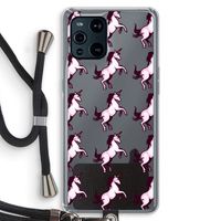 Musketon Unicorn: Oppo Find X3 Transparant Hoesje met koord