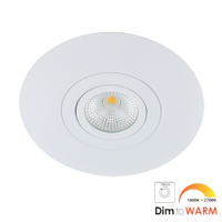 LED spot XXL kantelbaar 7Watt rond WIT IP65 dimbaar - dim to warm