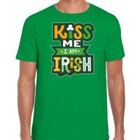 Kiss me im Irish / St. Patricks day t-shirt - kostuum - groen - voor heren