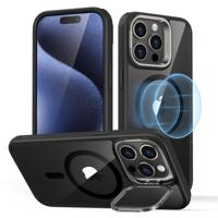 iPhone 15 Pro Max Classic Hybrid Case with Stash Stand Set (HaloLock) Clear Black