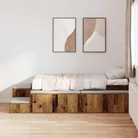 Opbergbedframe met opslag Oud Hout 100 cm Bewerkt hout