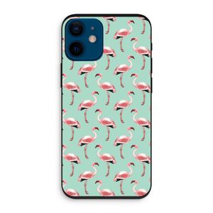 Flamingoprint groen: iPhone 12 mini Biologisch afbreekbaar hoesje