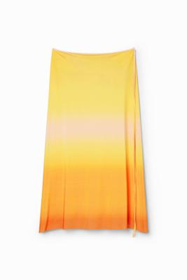 Lingeriestijl midirok kleurverloop - YELLOW - XL