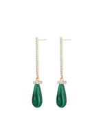 Mateo boucles d'oreilles en or 14ct ornées de diamants et malachite - thumbnail