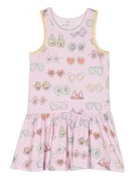 Stella McCartney Kids robe mi-longue à imprimé lunettes - Rose - thumbnail