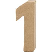 Creativ Company Cijfer, 1, h: 10 cm, b: 3,5 cm, dikte 1,7 cm, 1 stuk Creativ Company Cijfer, 1, h: 10 cm, b: 3,5 cm, dikte 1,7 cm, 1 stuk