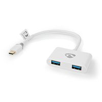 USB-Adapter | USB 3.1 Gen1 | USB Type-C© Male | 2x USB Type A | 1000 Mbps | 0.20 m | Rond | Vergul - thumbnail
